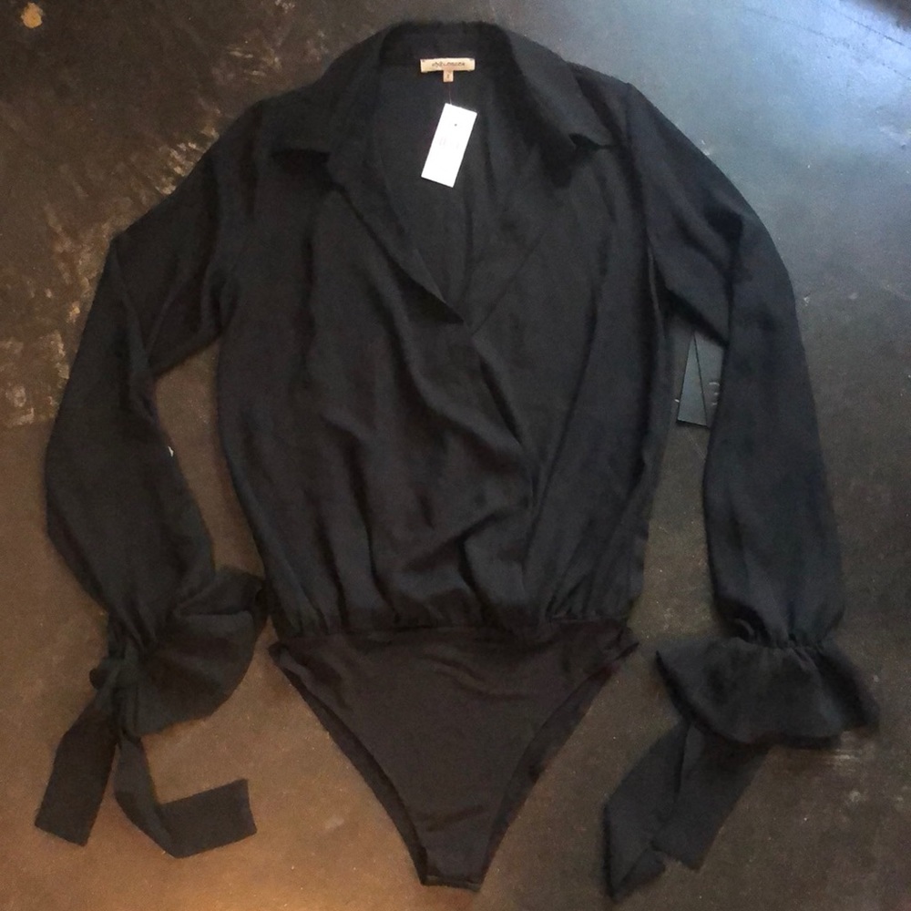 Barney’s New York Explosion Black bodysuit blouse